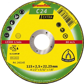 Отрезной диск Klingspor Kronenflex С24 Extra (115х2.5х22.23 мм) прямой круг по бетону (21074)