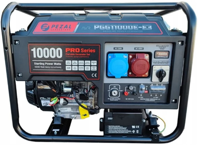 Бензиновый генератор Pezal PGG11000E-E3 (8.5 кВт, 50 Гц, 400 В, 25 л) трехфазный (23018)
