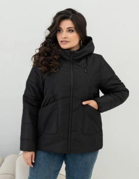 Женская демисезонная куртка с капюшоном MODA 000431 52 Черный (M -000431 /1 E )