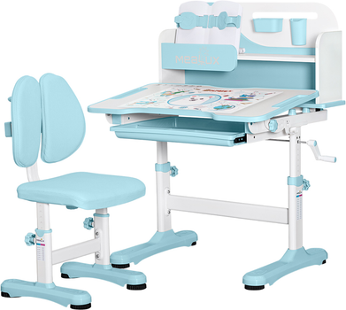 Комплект меблів стіл + стільчик + полиця Mealux Wave Blue (BD-31 BL)