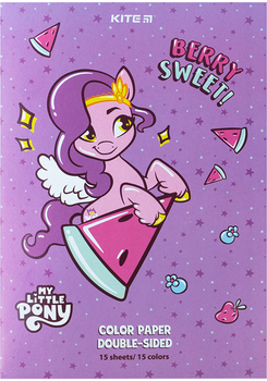 Двусторонняя цветная бумага Kite My Little Pony А4 15 листов 15 цветов (LP24-250)