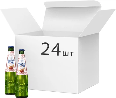 Упаковка напою солодового безалкогольного газованого Bavaria Smalt Peach світле фільтроване 0% 0.33 л х 24 шт (8714800019941_8714800019927)