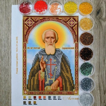 Набір для вишивання бісером Art-Millennium. N-0085 Святий Сергій Радонезький. Іменна ікона