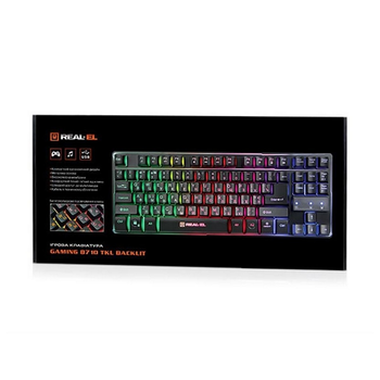Клавіатура REAL-EL Gaming 8710 TKL Backlit USB чорний UAH