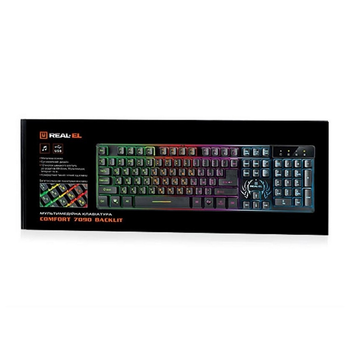 Клавиатура REAL-EL Comfort 7090 Backlit Black USB