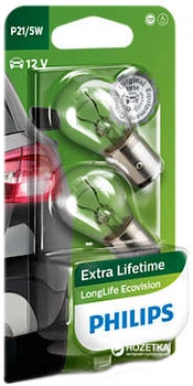 Автолампы Philips P21/5W LongLife EcoVision (12499LLECOB2)