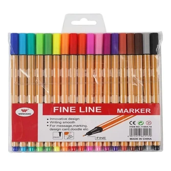 Ручки капиллярные Stenson WW00415ST "Fine Line" - 18 цветов в наборе