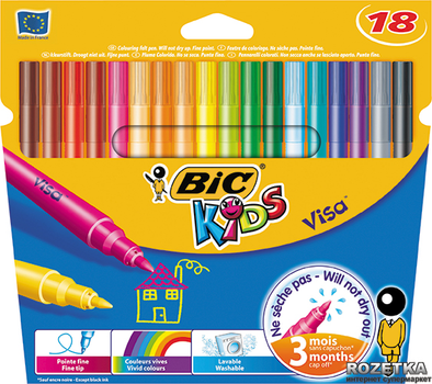 Фломастеры BIC Visa 18 цветов 18 шт  (3270220002765) 