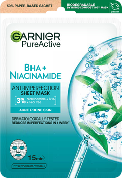 Тканевая маска Garnier Skin Naturals Чистая Кожа для жирной и проблемной кожи лица 23 г (3600542368896)
