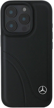 Панель Mercedes-Benz Curved Stitches Leather для Apple iPhone 16 PRO MAX Black (MEHCP16X23RBCSK)