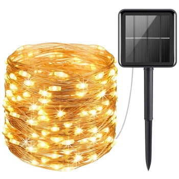 Гирлянда на солнечной батарее 22 м Bodasan 100 LED теплая белая (W861)
