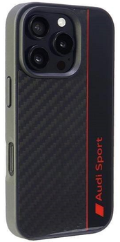 Панель Audi Carbon Fiber Stripe для Apple iPhone 16 Pro Black/Red (6955250227896)