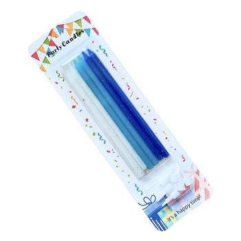 Свечи для торта Party Candles 12см 6шт микс голубые и белые 9155