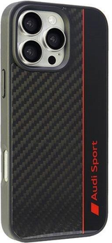 Etui Audi Carbon Fiber Stripe do Apple iPhone 16 Pro Max Black/Red (6955250227919)