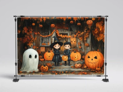 Банер Halloween "Казкові персонажі " 3000х2000 мм + тубус