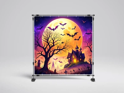 Банер Halloween "Кажани" 2000х2000 мм + тубус