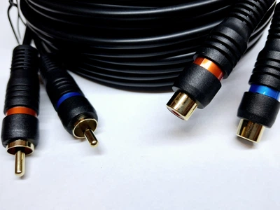Кабель аудіо-подовжувач Lucom RCA 2x2 M/F 10.0m 2xShielded D=4.8mm Gold OFCu асфальт(84.00.7137)