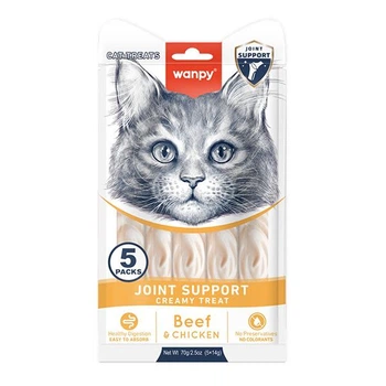 Рідкі ласощі для котів Wanpy Functional Creamy Lickable Treat Joint Support для суглобів, яловичина/курка (6927749871774)