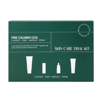 Набор миниатюр ROUND LAB Pine Calming Cica Skin Care Trial Kit с экстрактом игл сосны, 30мл+20мл+10мл+20мл