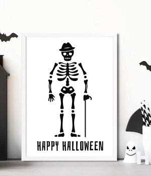 Декор-постер на Хелловін зі скелетом Happy Halloween А3 (H4099)