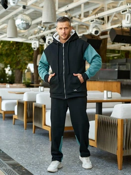 Чоловічий теплий костюм Lenato "Norman" 52-54 чорний - оливка