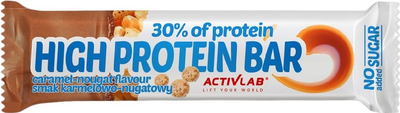 Упаковка протеїнових батончиків ActivLab High Whey Protein Bar 24 x 46 г Карамель-Нуга (5907368825380)