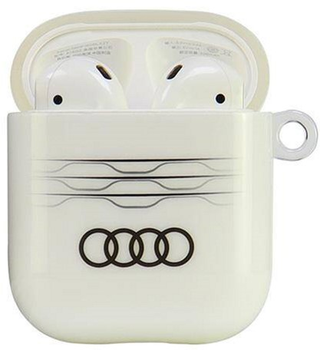 Etui Audi IML Geometric Pattern do AirPods 1 / 2 White (6955250228206)