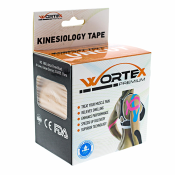 Кинезио тейп Wortex Premium UNCUT 5 м х 5 cм Бежевый