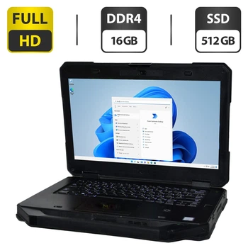 Защищенный ноутбук Б-класс Dell Latitude 5414 Rugged / 14" (1920x1080) IPS / Intel Core i5-6300U (2 (4) ядра по 2.4 - 3.0 GHz) / 16 GB DDR4 / 512 GB SSD / Intel HD Graphics 520 / WebCam / Windows 11 Pro б/у