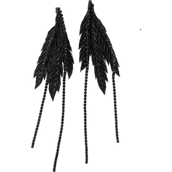 Сережки Чорна Пташка Seta Decor 23-572BLK