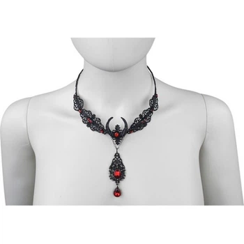 Намисто ажурне з камінням Seta Decor 24-511BLK-RD