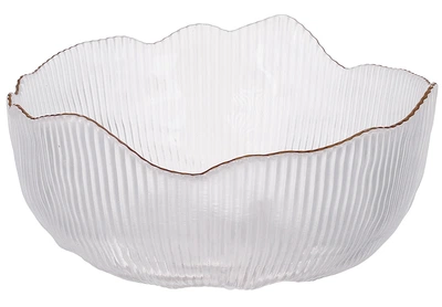Салатник стеклянный Fleur D12.7*6.5 см прозрачный с золотым ободком 992-043