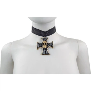 Чокер Ізіда з хрестом Seta Decor 24-663BLK-GL