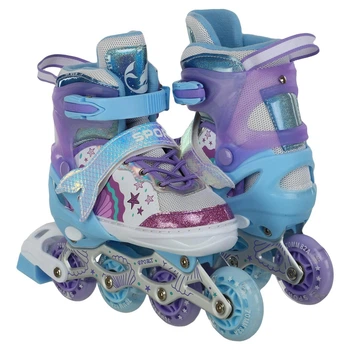 Роликові ковзани розсувні русалка Banwei 901-5 розмір 35-38 Purple-Light Blue