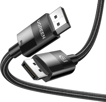 Кабель Ugreen DP114 DP 1.4 Male to Male Plastic Case Braided Cable 2 м Black (UGR-80392)