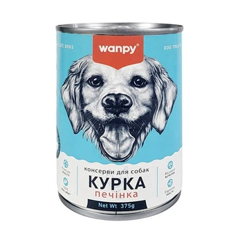 Влажный корм для собак Wanpy Chicken & Liver паштет из куриной печени, банка 375г (6927749850137)