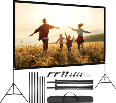 100-дюймовий Переносний Проекційний Екран VISULAPEX білий 4K HD 16:9 219х129 см 160 град B0C3PFFM3N