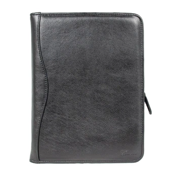 Шкіряна папка для документів Ashwood A4 ZIP Black (Чорний)