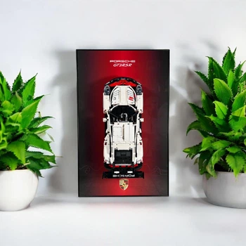 Арт Держатель Рамка на Стену 80x50 см. для Фирменного Конструктора Technic (42096) Porsche 911 RSR / Порше / Type-C