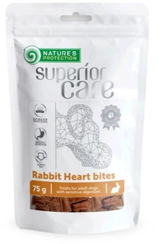 Ласощі для собак серце кролика шматочками c куркою Nature's Protection Lifestyle Superior Care Snacks For Dogs Rabbit Heart Bites 75 г (SNK46121)