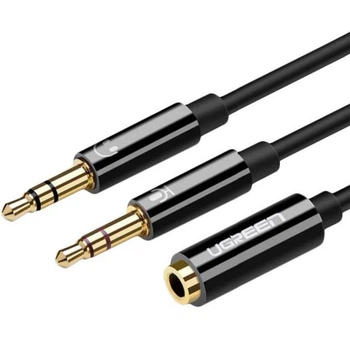Кабель UGREEN AV140 3.5мм 2 AM to 3.5 мм AF ABS Black (20898)