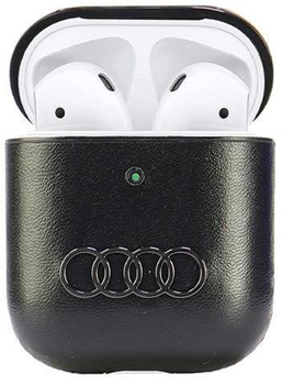 Etui Audi Leather Big Logo do AirPods 1 / 2 Black (6955250228251)