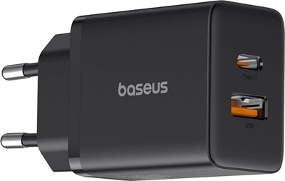 Мережевий зарядний пристрій Baseus Cube Fast Charger Type-C+USB 30W Cluster Black EU (P10111404113-00)