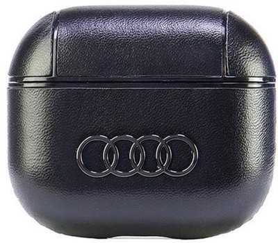 Etui Audi Leather Big Logo do AirPods 3 Black (6955250228268)