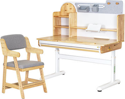 Комплект стол Mealux Timberdesk L + кресло Mealux Carlo (BD-690 Wood L+ KD-050 G)