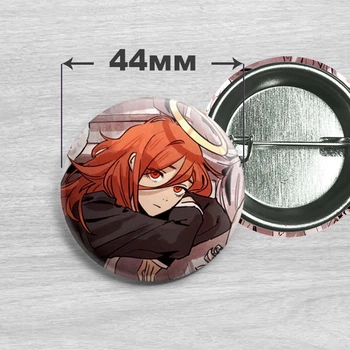 Значок Демон Ангела из аниме Человек-бензопила / Chainsaw Man 44мм №1