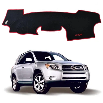 Накидка на торпеду Toyota RAV 4 2006-2013 чехол приборной панели черный кант красный