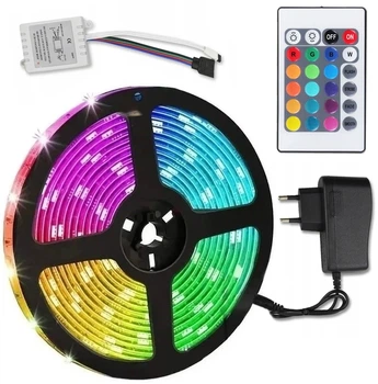 Світлодіодна стрічка 12V 3528 RGB LED 5 м з пультом ДК блоком живлення і контролером ART-2033