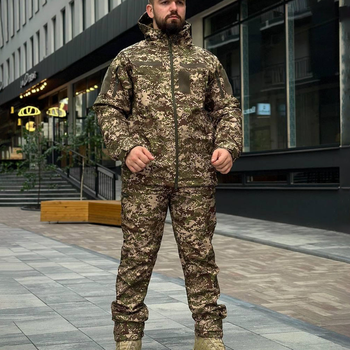 Форма Military куртка с капюшоном + штаны Softshell на флисе хищник размер XL