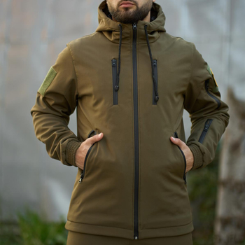 Мужская куртка "Reef" SoftShell на микрофлисе до -10°C койот размер 2XL